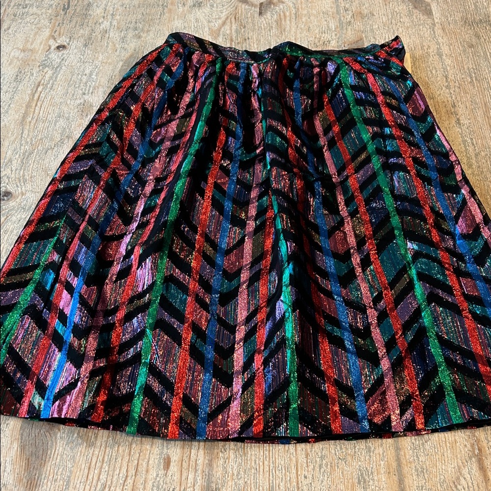 Evan Picone Colorful Chevron A-Line Skirt- Vintage New with Tags